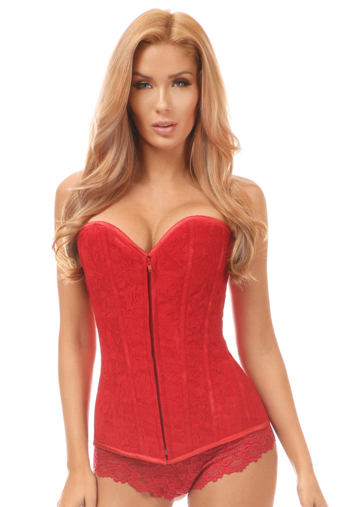 Daisy Red Lace Overbust Corset  LV-209