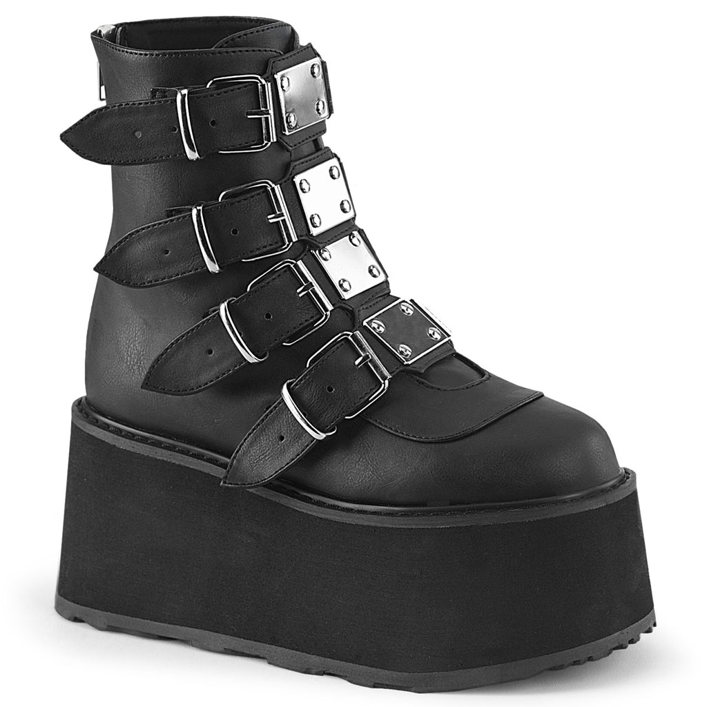 Demonia Damned-105 Ankle Boot W/Quadruple Buckle Straps