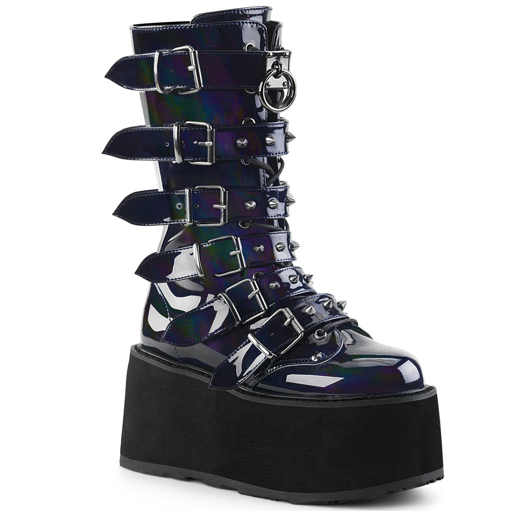 Demonia Damned-225 Studded Buckle Strap Boot