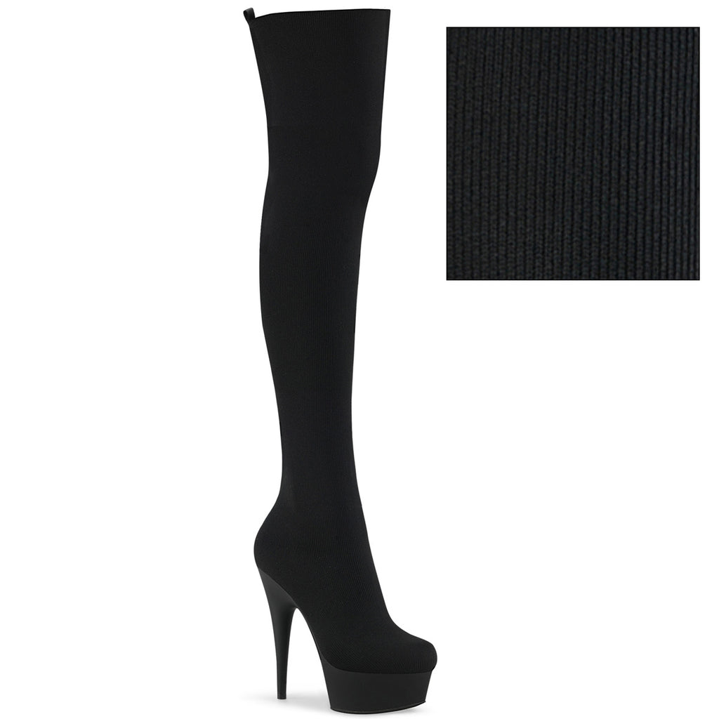Pleaser Delight-3002-1 Platform Pull-on Stretch Knit Boot
