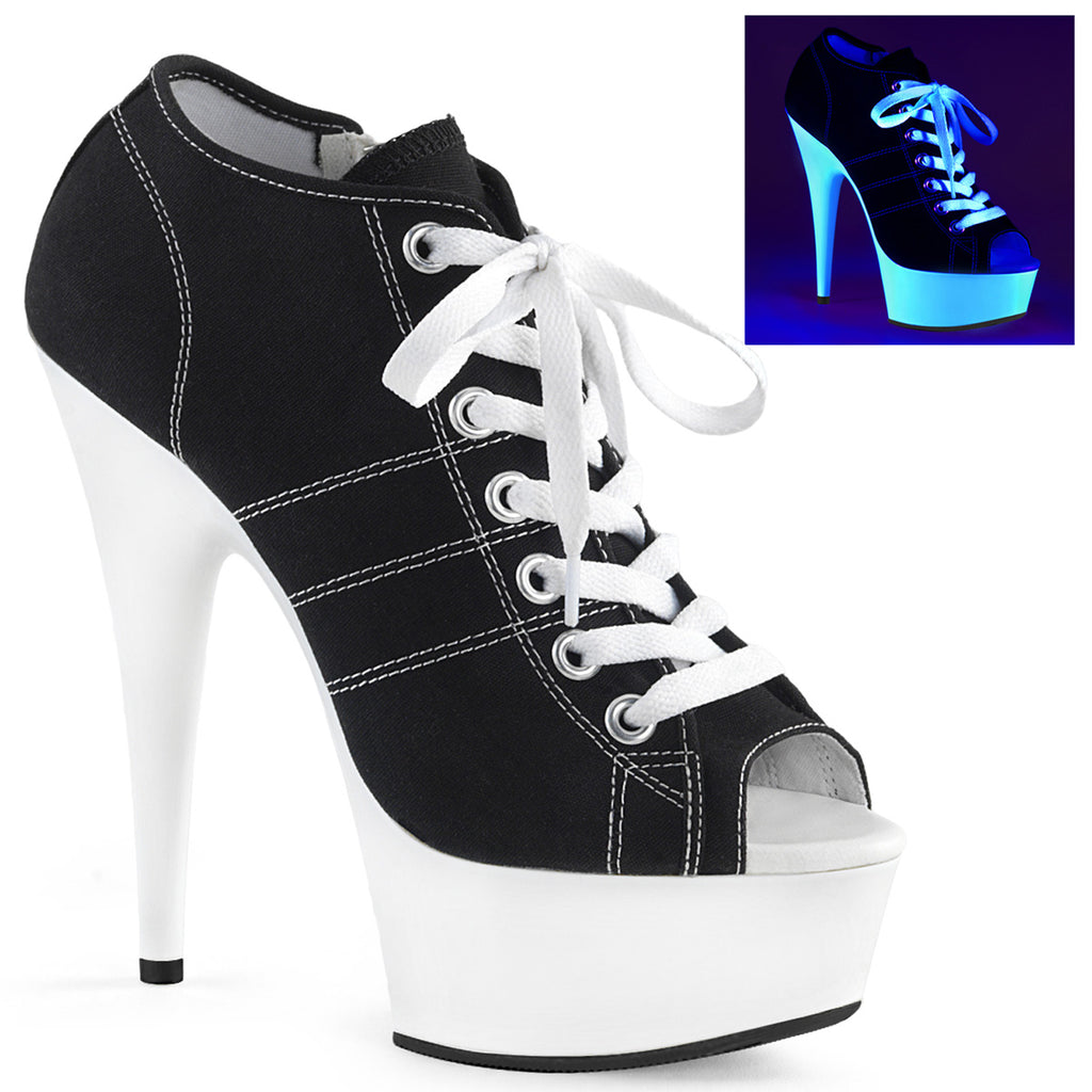 Pleaser Delight-600Sk-01 Lace Up Front Canvas Sneaker