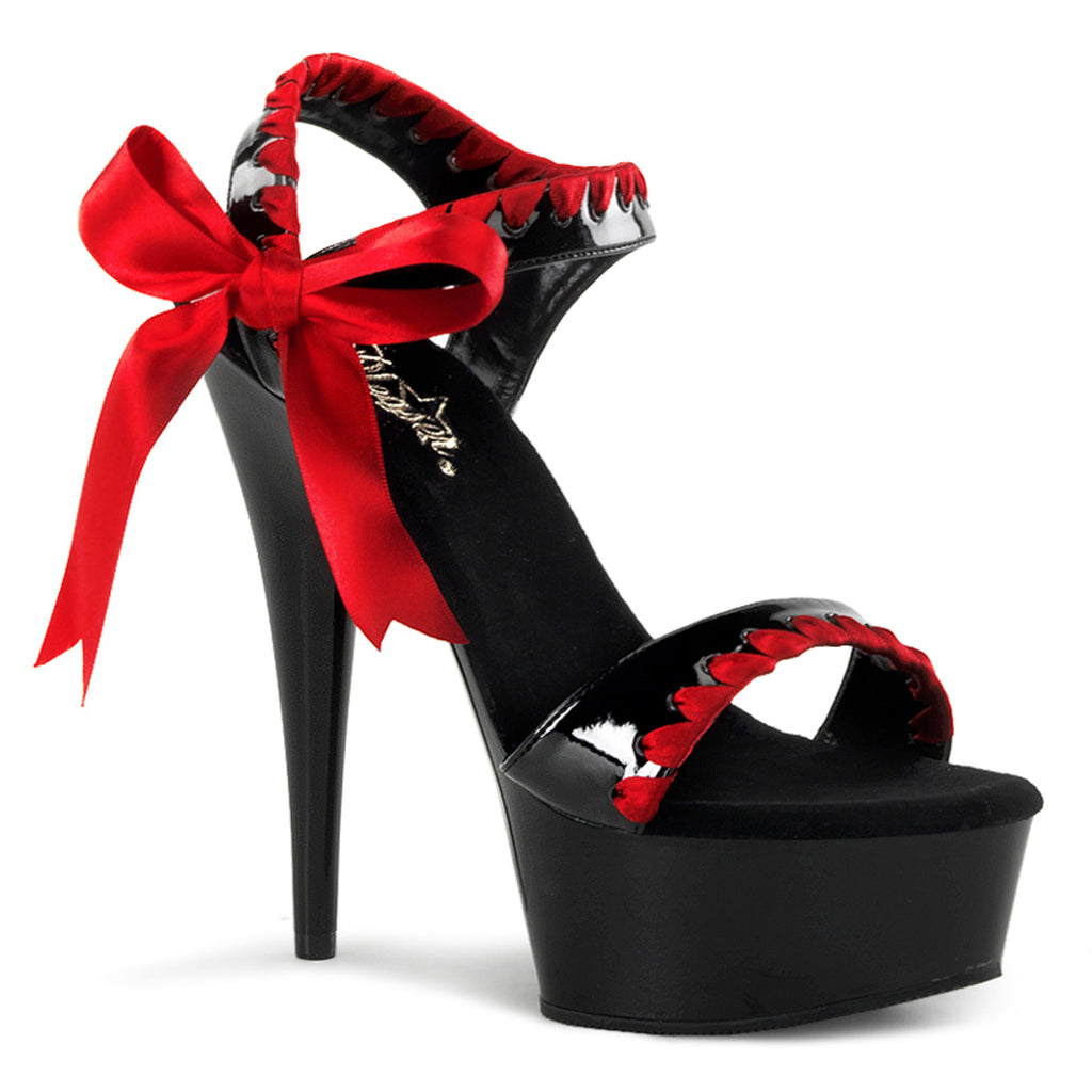 Pleaser Delight-615 Platform Ankle Strap With Bow