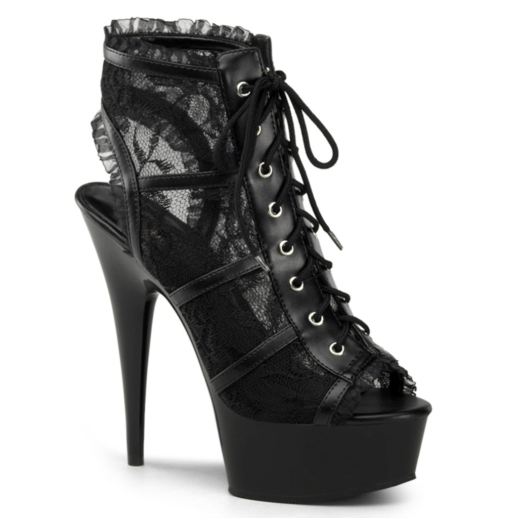 Pleaser Delight-696LC Platform Lace Up Ankle Boot