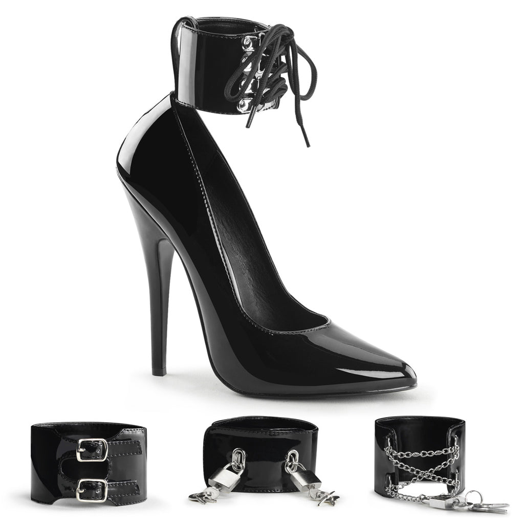 Pleaser Domina-434 Pump with Interchangeable Ankle Cuffs