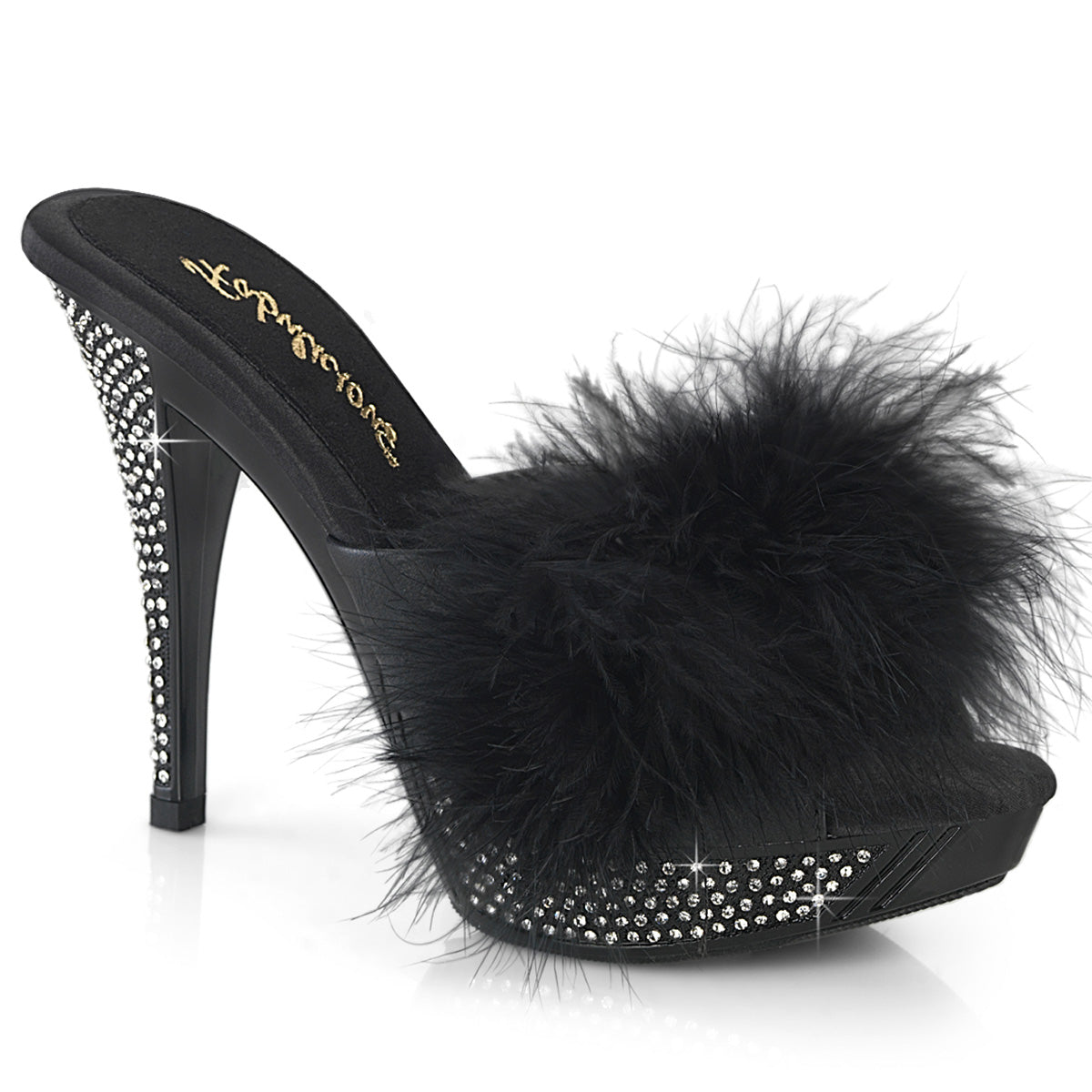 Pleaser Elegant-401F  Platform Marabou Fur Slipper