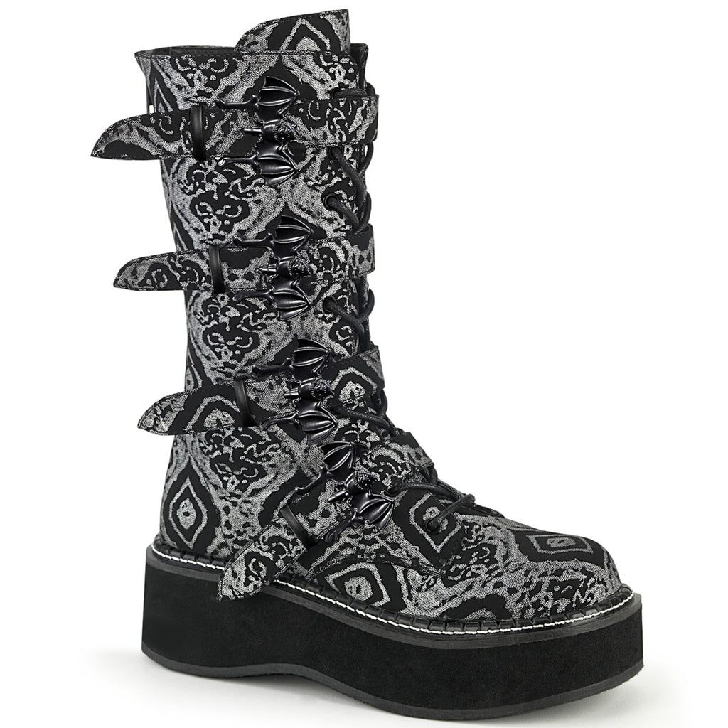Demonia Emily-322 Lace-Up Front Mid-Calf Boot