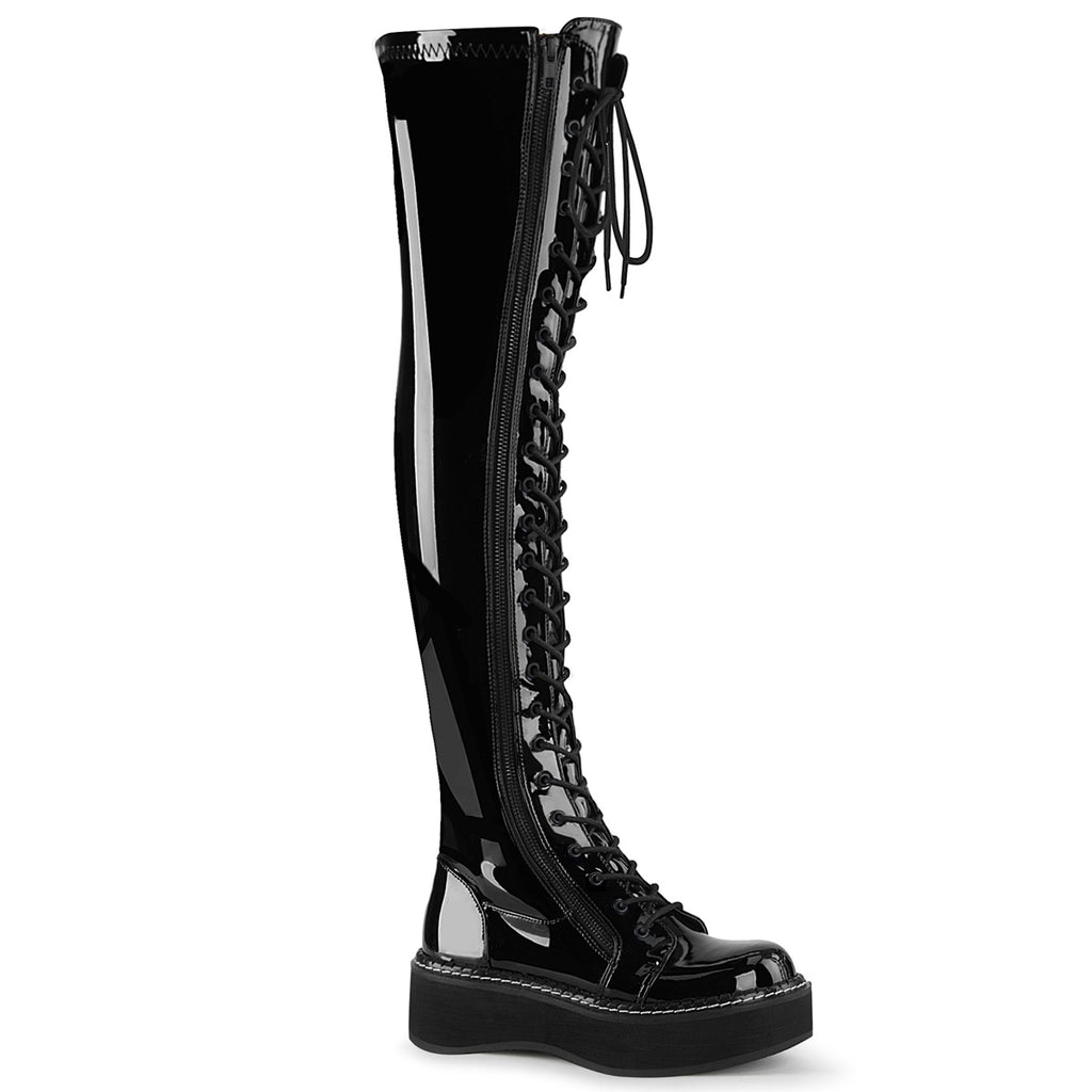 Demonia Emily-375 Thigh High Lace Up Boot