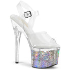 Pleaser Esteem-708CK Crackle Hologram Ankle Strap Sandal