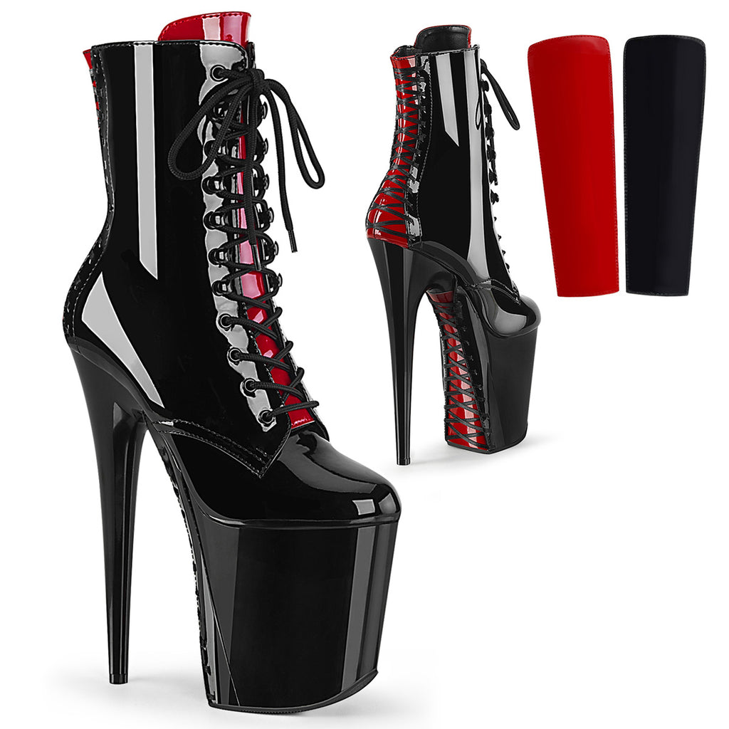 Pleaser Flamingo-1020FH Two Tone Lace-up Ankle Boot