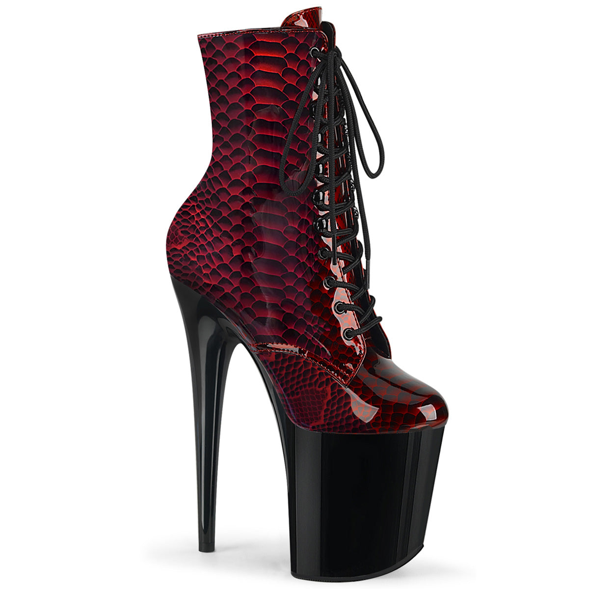 Pleaser Flamingo-1020SP Snake Skin Print Ankle Boot