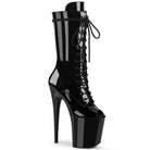 Pleaser Flamingo-1051 Peep Toe Lace-Up Front Mid Calf Boot