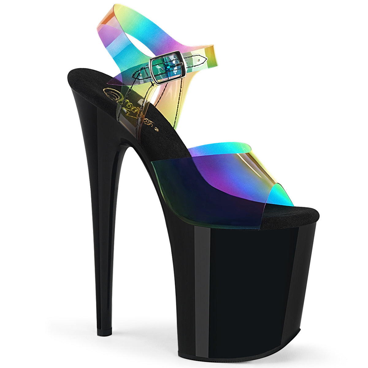 Pleaser Flamingo-808RB Rainbow Effect Ankle Strap Sandal