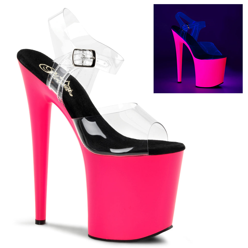 Pleaser Flamingo-808UV Ankle Strap Exotic Stripper Shoe
