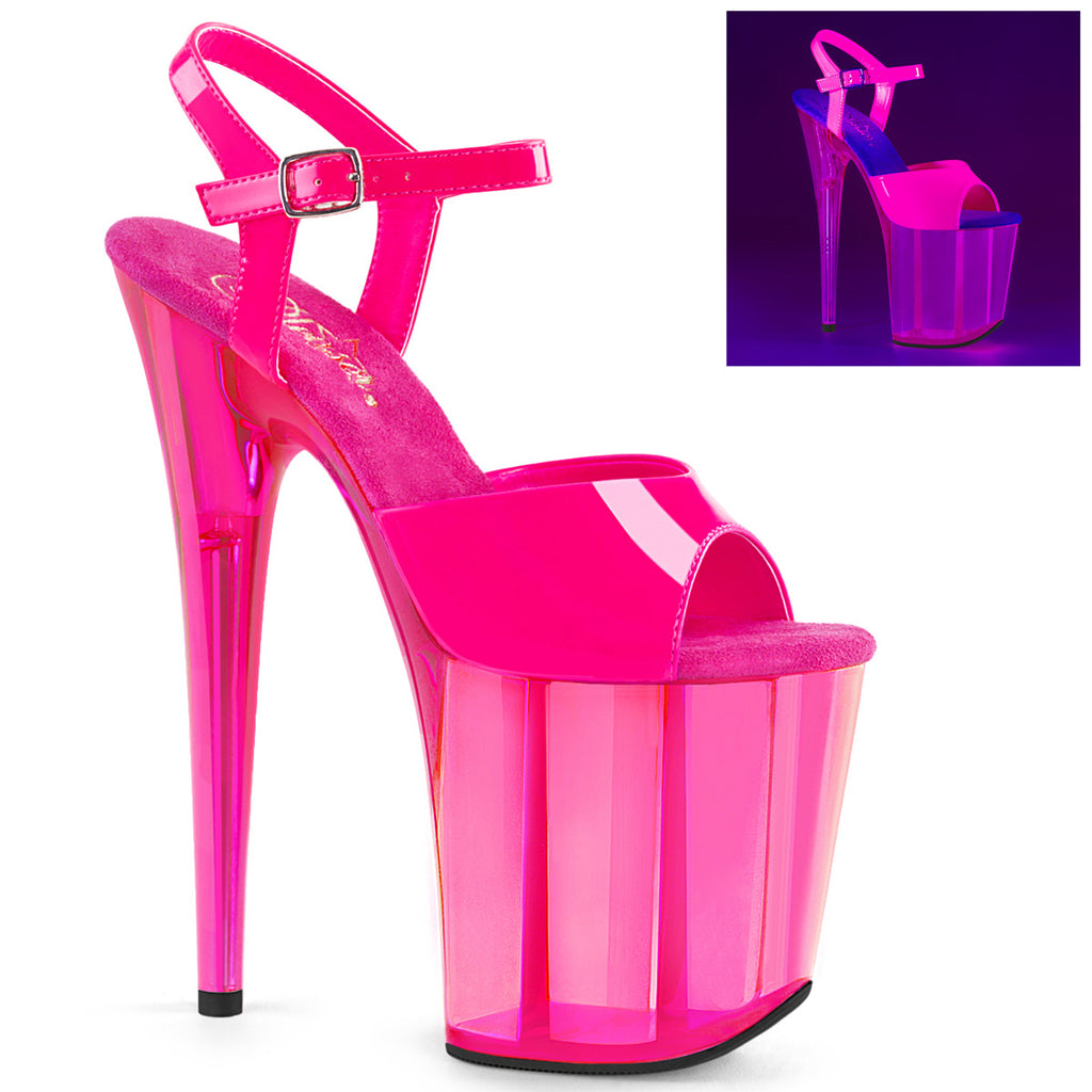 Pleaser Exotic Stripper Shoes Flamingo 809UVT Ankle Strap Sandal