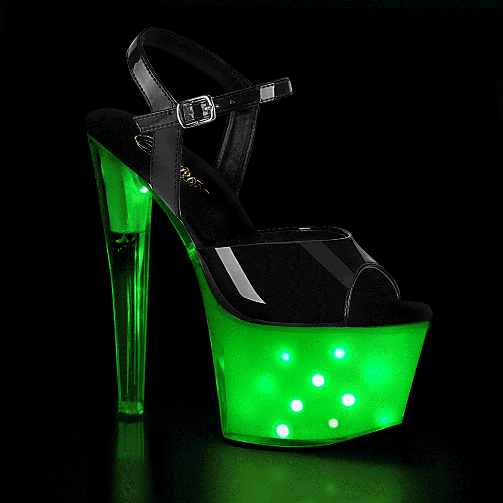 Pleaser Illuminator-709 LED Light Up Ankle Strap Sandal