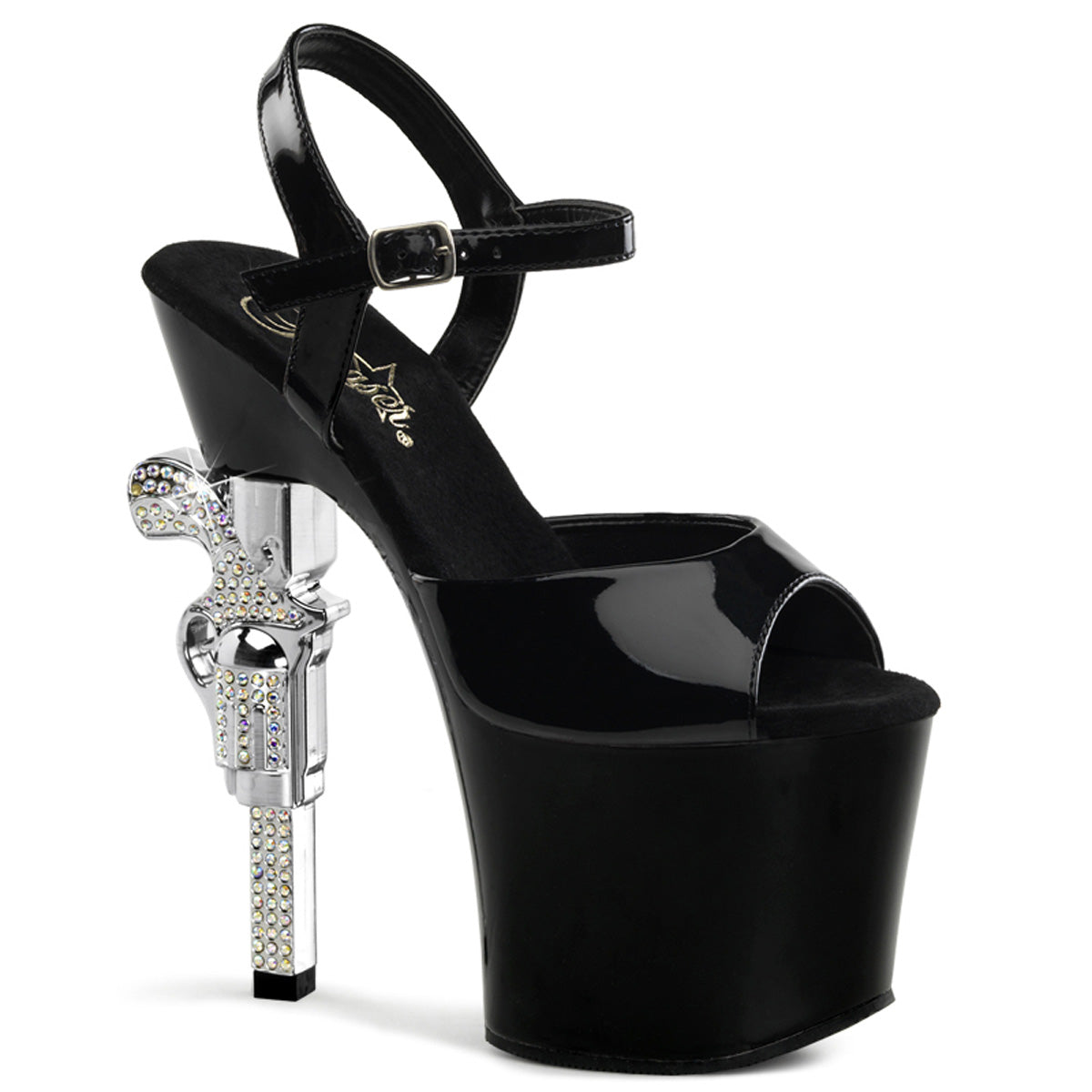 Pleaser Revolver-709 Platform Ankle Strap Sandal