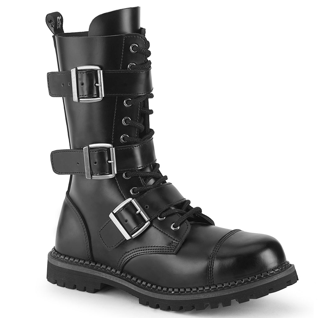 Demonia Riot-12BK Unisex Steel Toe Ankle Boot