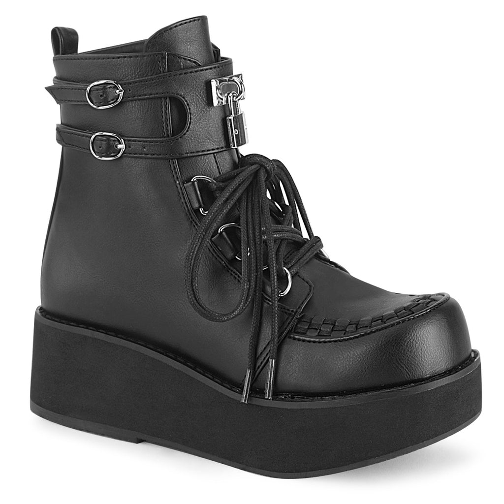 Demonia Sprite-70 Lace-Up Front Ankle Boot