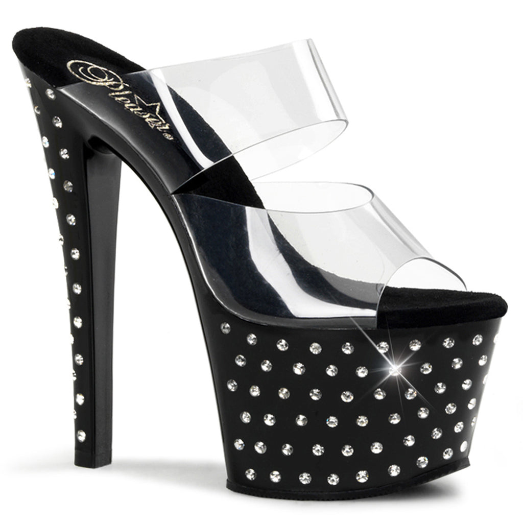 Pleaser Stardust-702 Studded Two Band Slide