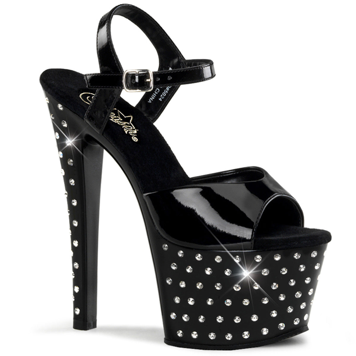 Pleaser Stardust-709 Rhinestone Ankle Strap Sandal