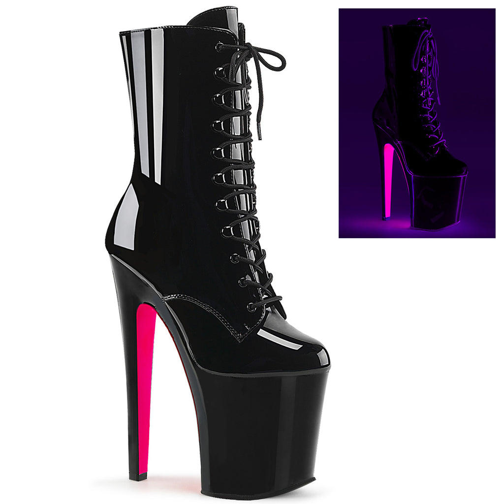 Pleaser Xtreme-1020TT Lace Up Two Tone Ankle Boot